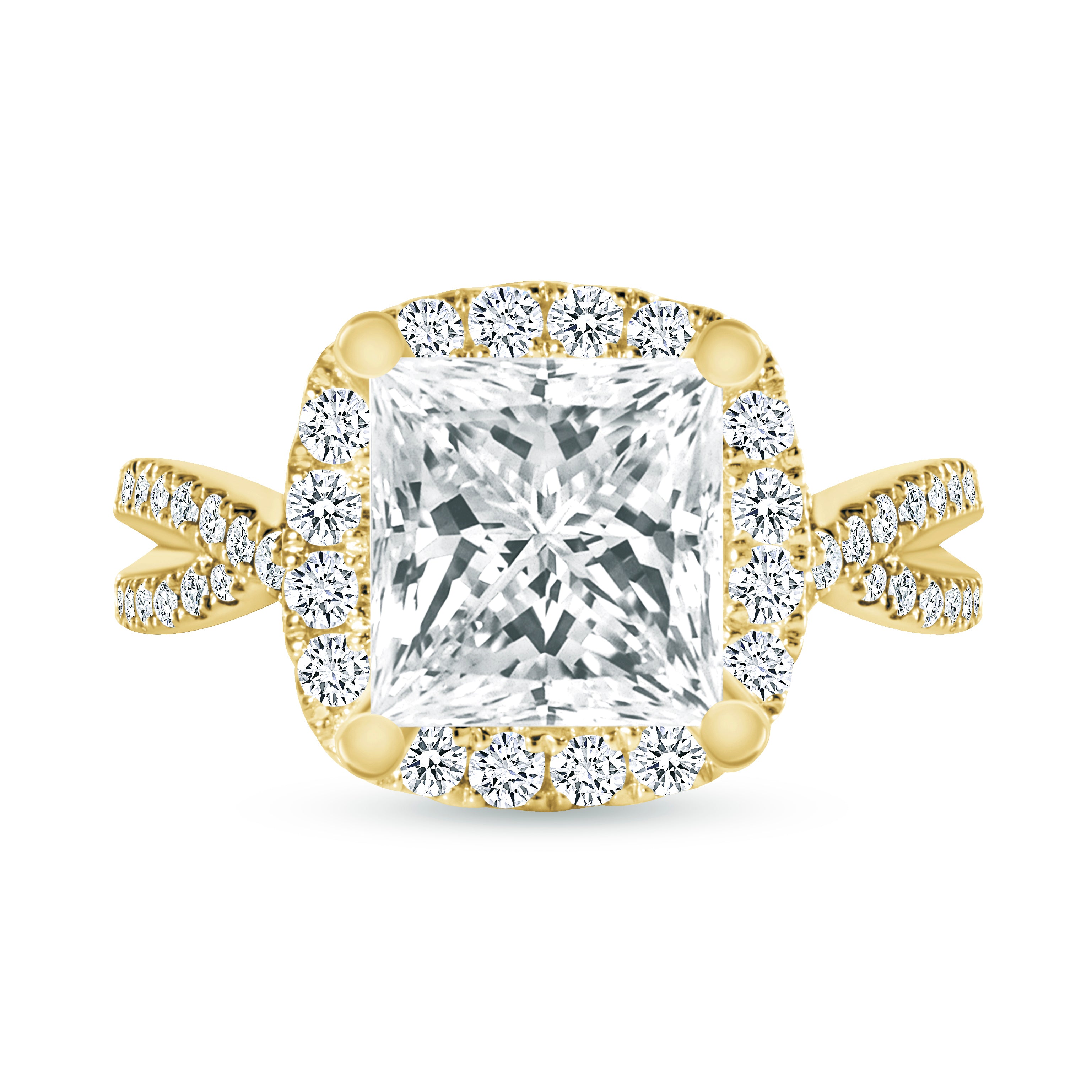 Halo around outlet princess cut