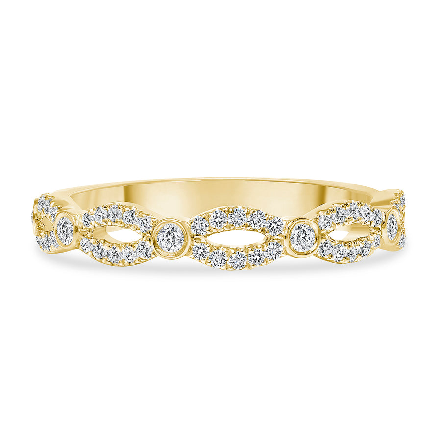 diamond twist wedding ring gold