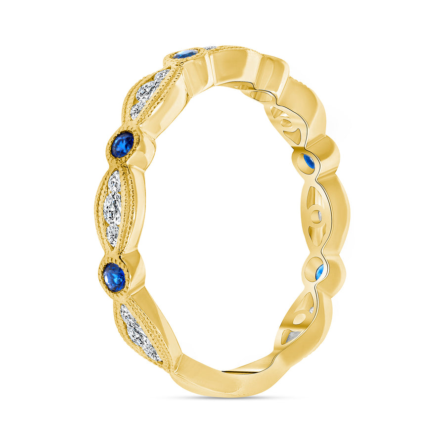 diamond and sapphire wedding ring gold