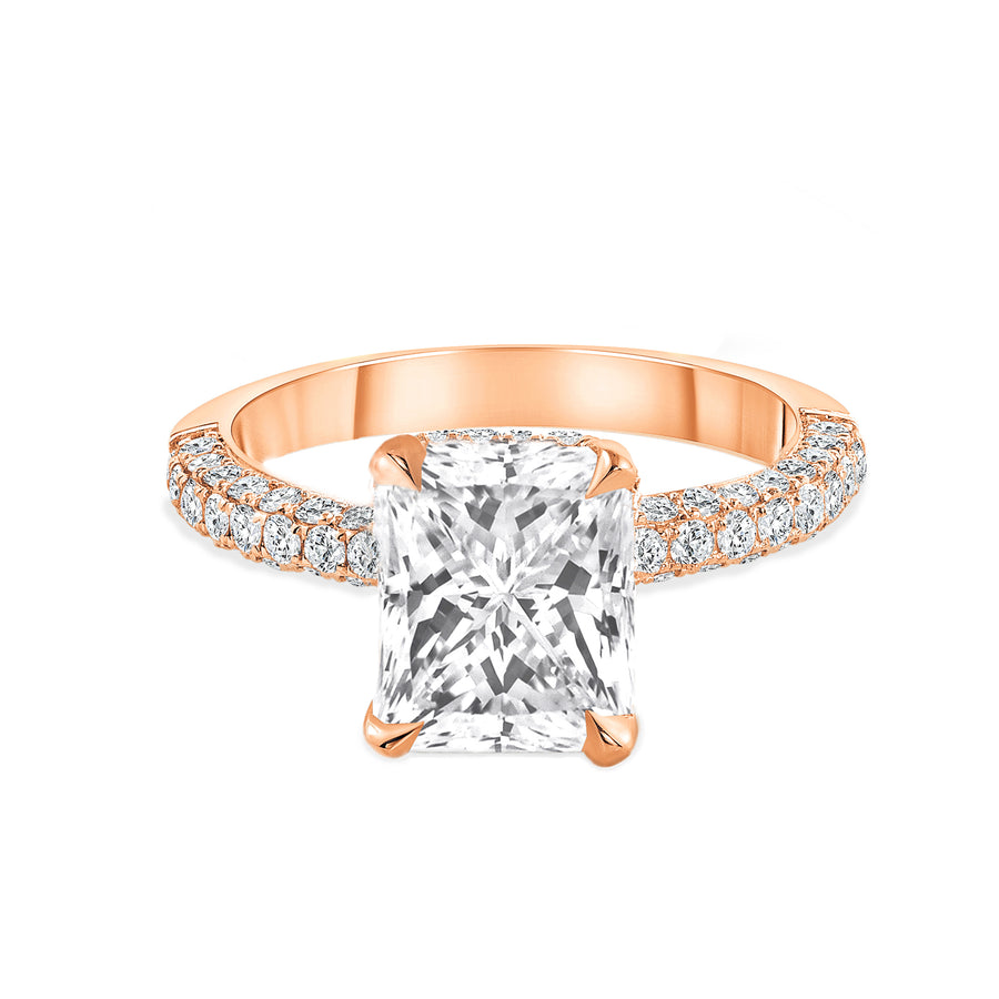 radiant cut diamond engagement ring rose gold