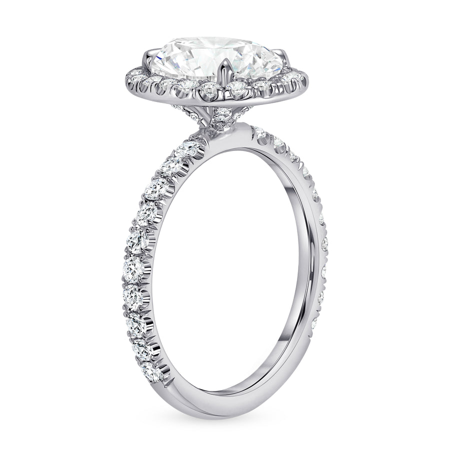 Oval Diamond Halo Engagement Ring