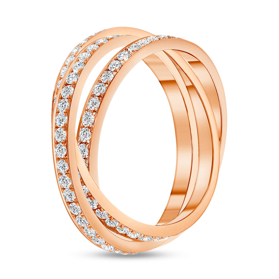 diamond wrap wedding ring rose gold