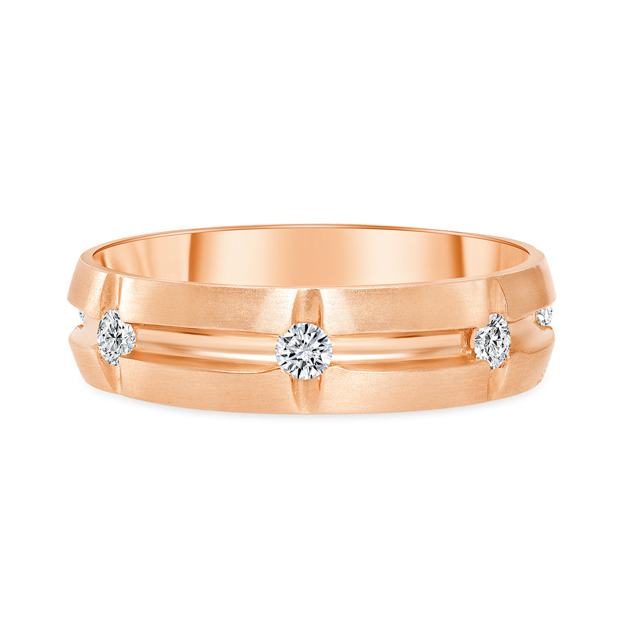 mens diamond band rose gold