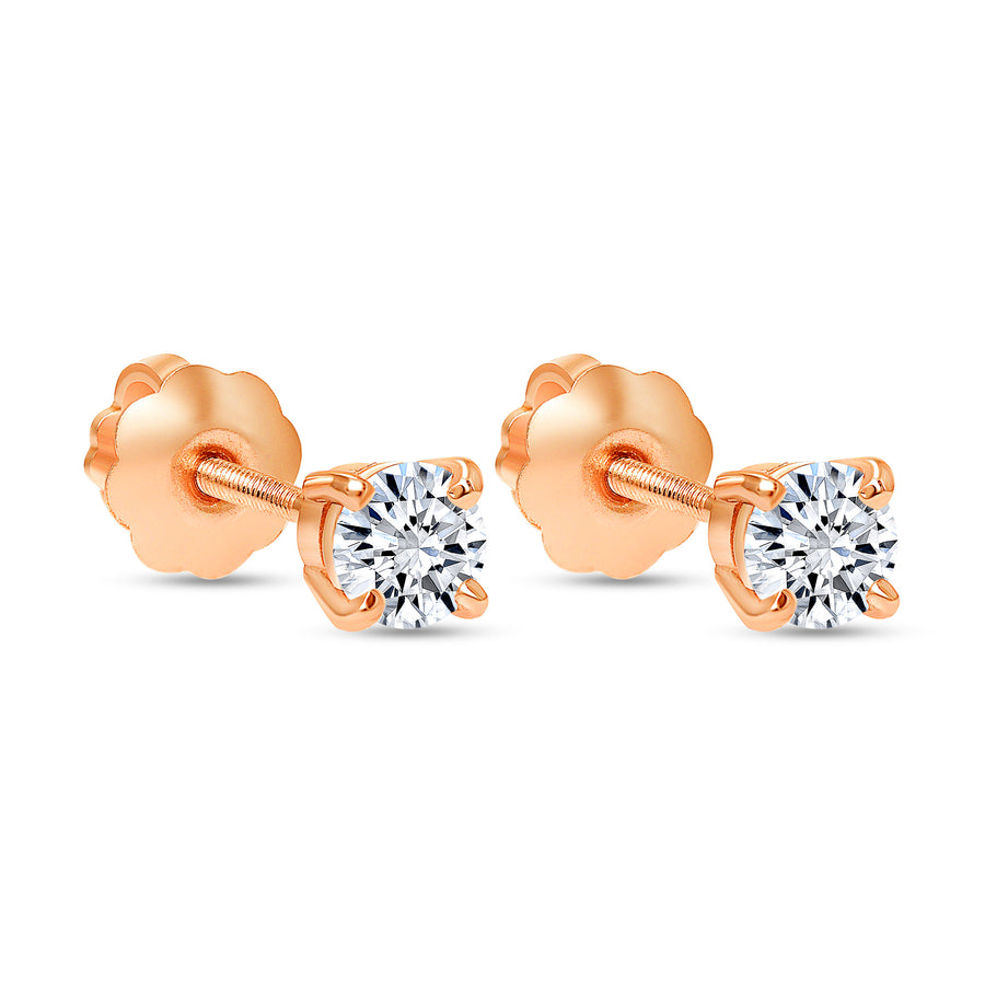 small rose gold diamond stud earrings