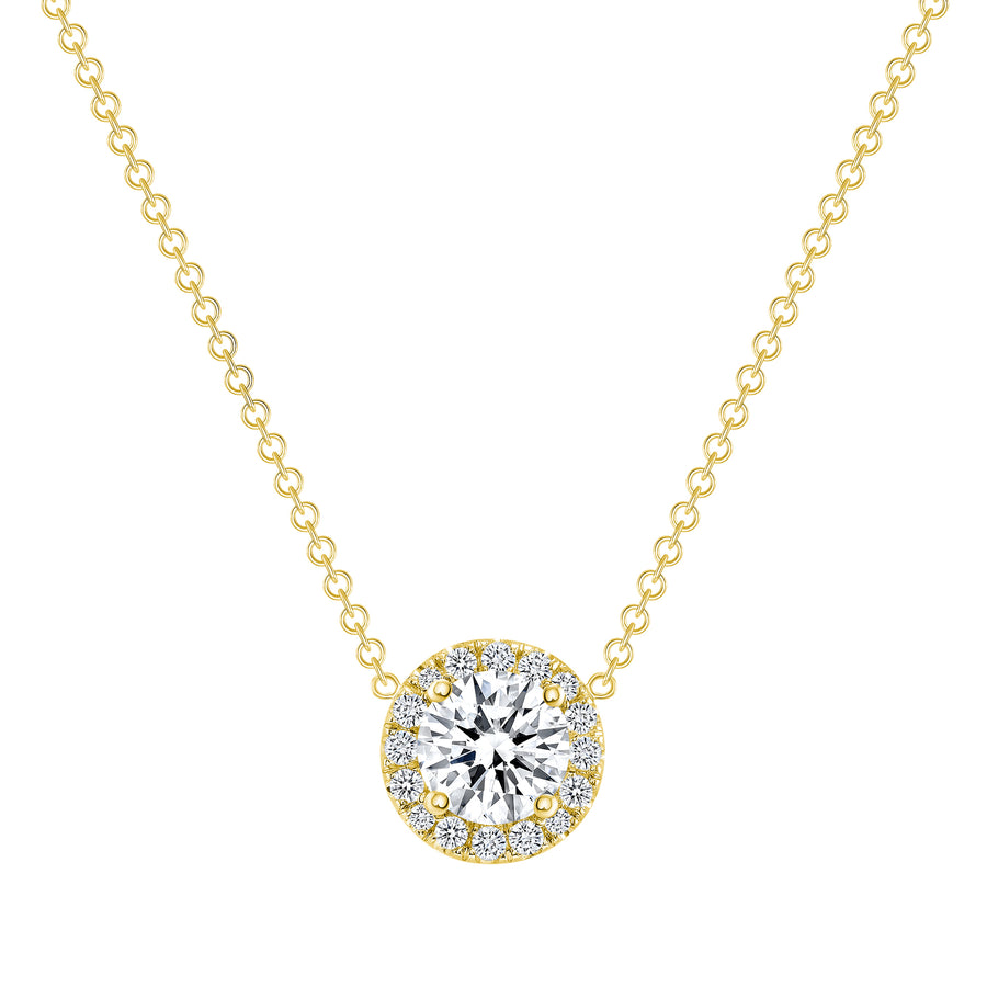 Round Diamond Solitaire Pendant Necklace