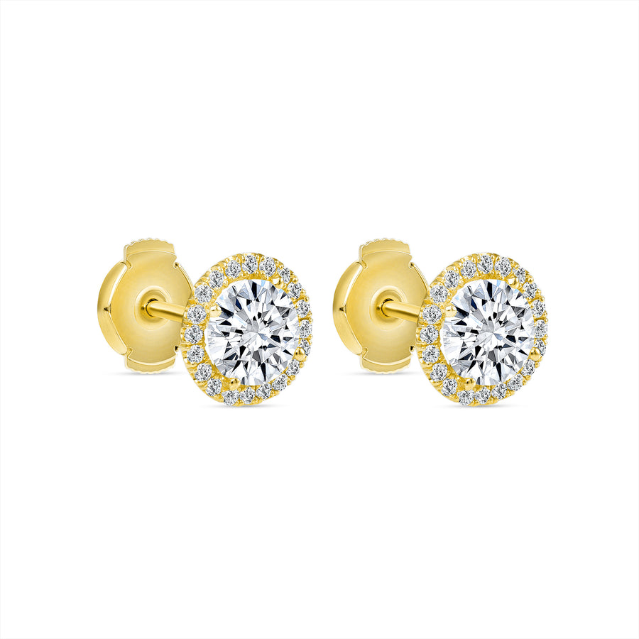 diamond halo stud earrings