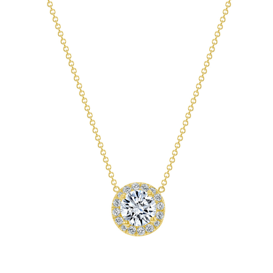 gold round pendant necklace