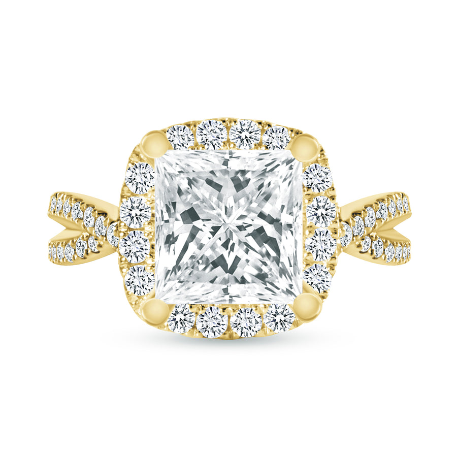 split band engagement ring gold