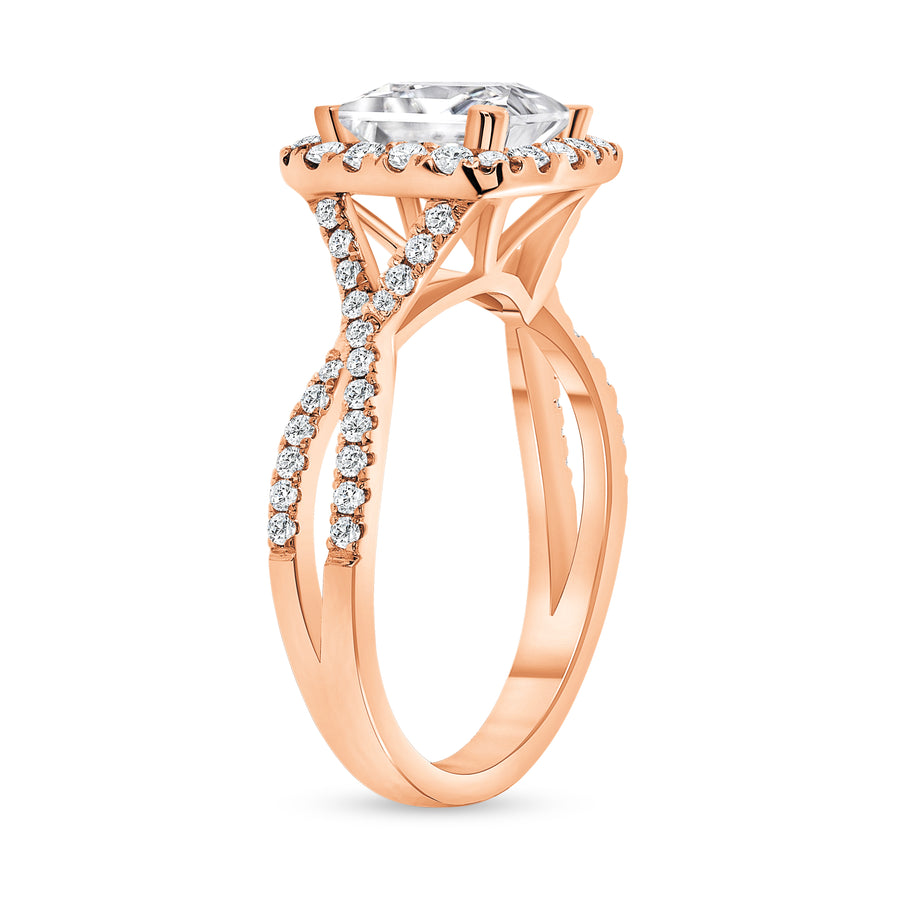 split band engagement ring rose gold