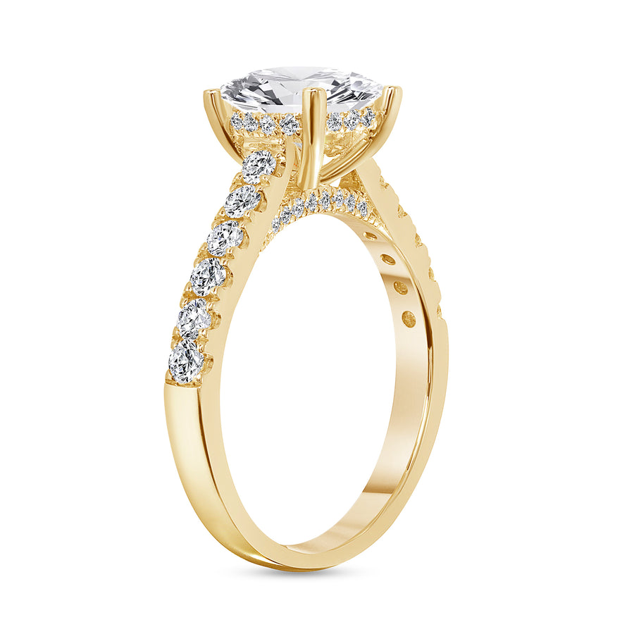 pave diamond engagement ring gold