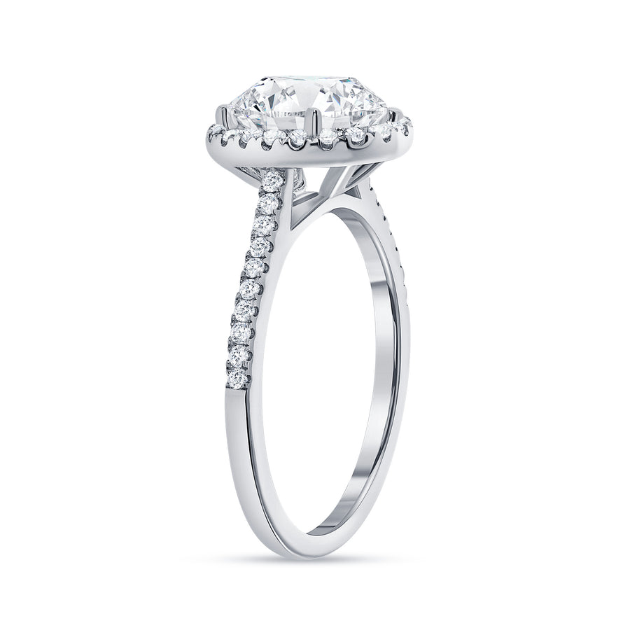 classic oval cut diamond halo engagement ring white gold